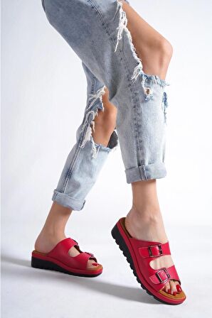 Sandra Çift Tokalı Comfort Terlik