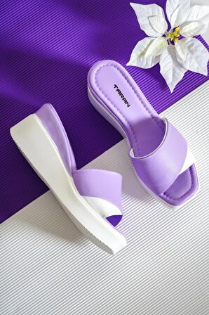 Sandy Çift Renkli Dolgu Topuk Terlik