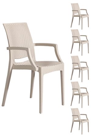 6 Adet Rattan Lüx Cappucino Sandalye / Balkon-Bahçe-Teras