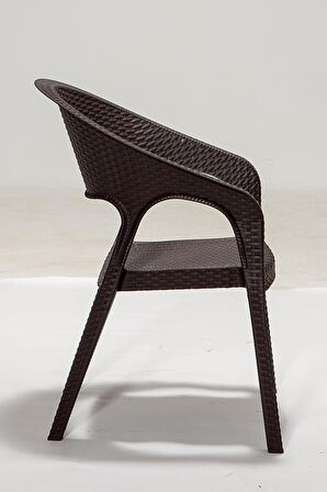 4 Adet Garden Kahve Sandalye / Balkon-Bahçe-Teras