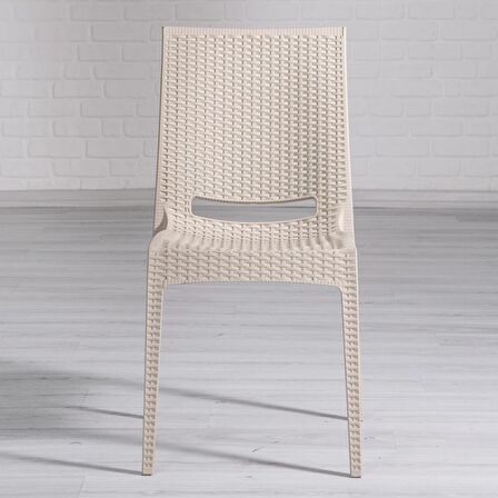 Rattan Small Camlı Cappucino Masa Takımı Bahçe&balkon 1 Camlı Masa + 4 Sandalye