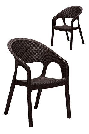 2 Adet Garden Kahve Sandalye / Balkon-Bahçe-Teras