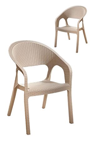 2 Adet Garden Cappucino  Sandalye / Balkon-Bahçe-Teras