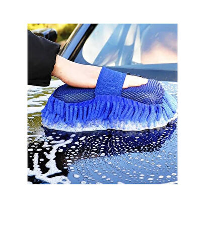 Araba Oto Yıkama Mikrofiber Süngeri Çift Taraflı Saçaklı Model 1 Adet