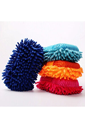 Araba Oto Yıkama Mikrofiber Süngeri Çift Taraflı Saçaklı Model 1 Adet