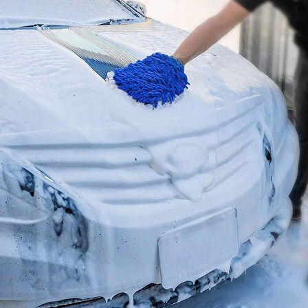 Araba Oto Yıkama Temizlik Eldiveni Süngeri Peluş Büyük Boy 22x19cm