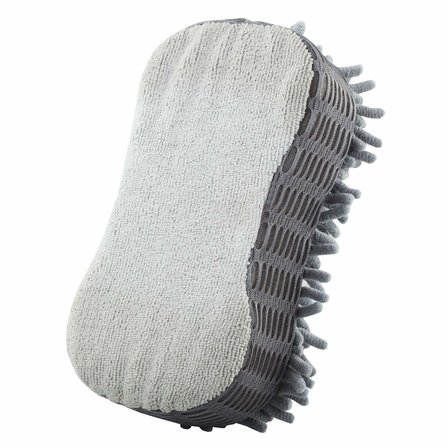 Çift Taraflı Mikrofiber Şönil Tüylü Araba Oto Yıkama Kurulama Temizlik Süngeri 23x12x6cm Gri
