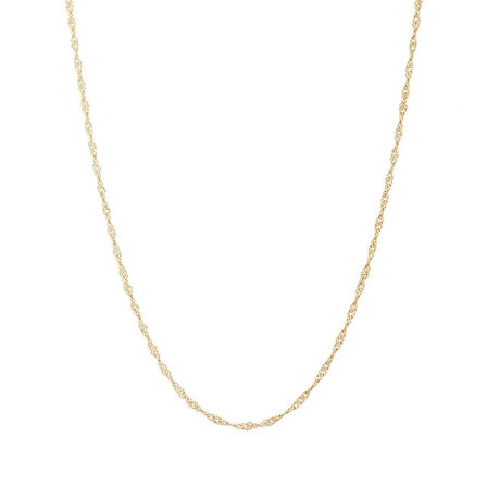 Singapur Model Zincir Kolye 14 Ayar Altın Kaplama Kıvrımlı 925 Ayar Gümüş Zincir