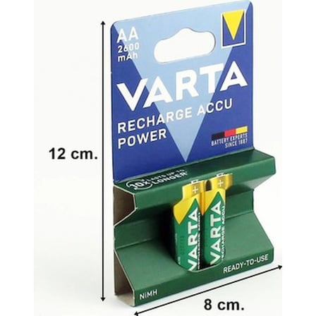 Şarj Edilmiş AA Kalem Pil, 2600mAh Kapasite