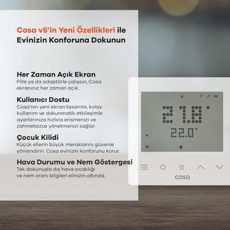 Kablosuz Kombi Kontrolü Sağlayan Akıllı Oda Termostatı