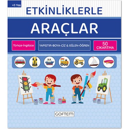 Goftem Etkinliklerle Araçlar - Türkçe Ingilizce - 50 Çıkartma - Eğitici Aktivite