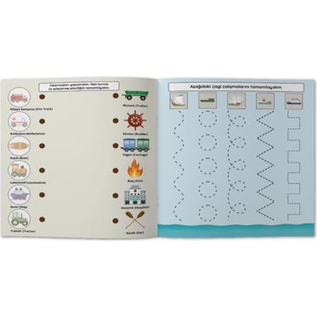 Goftem Etkinliklerle Araçlar - Türkçe Ingilizce - 50 Çıkartma - Eğitici Aktivite
