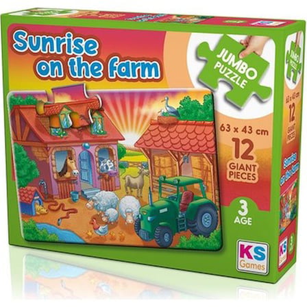 Eğlenceli Zorlukta Jumbo Puzzle, 12 Parça ve 63x43 cm Boyutunda Renkli Tasarım