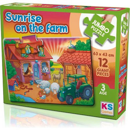 Eğlenceli Zorlukta Jumbo Puzzle, 12 Parça ve 63x43 cm Boyutunda Renkli Tasarım