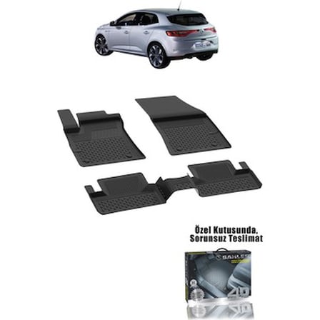 Renault Megane 4 Hatchback 2016 ve Sonrası Uyumlu 4.5D Premium Havuzlu Paspas
