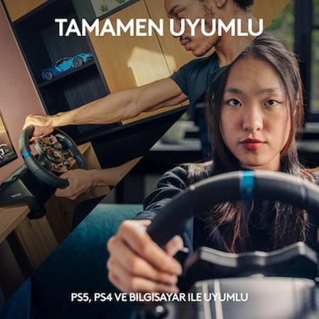 Logitech G G923 PS5, PS4 ve PC ile Uyumlu Yarış Direksiyonu ve Pedalları -