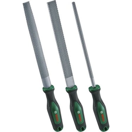 200 mm uzunluğunda ergonomik tasarıma sahip 3 parça ahşap eğe seti