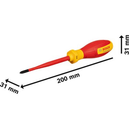 İzoleli 1000 Volt Tornavida PH1 x 100 mm Ergonomik Tasarım