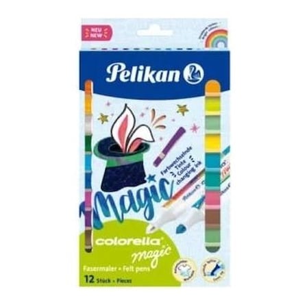 12'li Yıkanabilir Keçeli Kalem Seti, Canlı Renkler