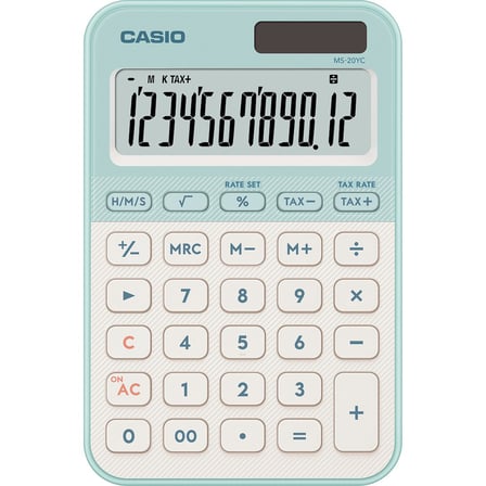 Casio MS-20YC-LG-W-DP Masaüstü Mint Yeşili Hesap