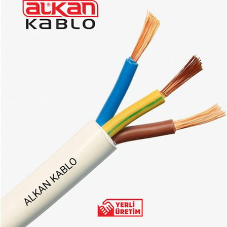 3x2,5 Mm² Beyaz Kablo %100 Bakır 5 Metre