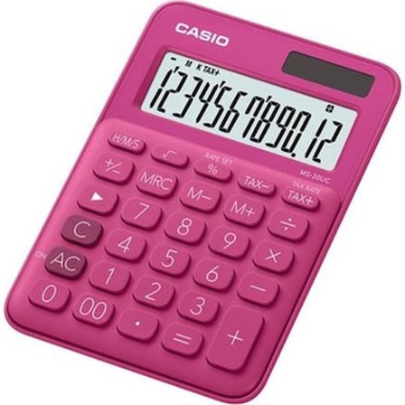 Casio MS-20UC-RD 12 Hane Koyu Pembe Masa Üstü Hesap