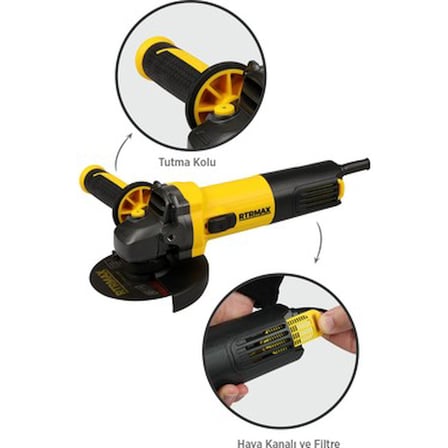 Ergonomik Avuç Taşlama 750 W 115 mm ile Kolay Kullanım