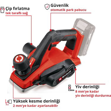 Akülü Planya, 18V Güç Kaynağı ile Hızlı ve Etkili Kesim
