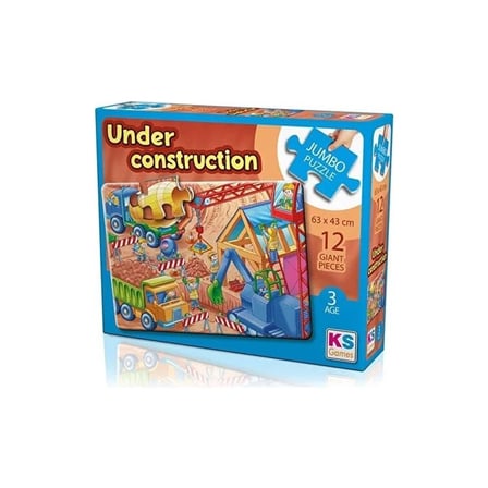 KS Games Under Construction Jumbo Puzzle 12 Parça 63x43 cm Eğlenceli Zorluk