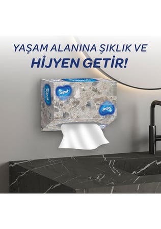 El ve Yüz Havlusu 240 Yaprak Mermer Desen 3'lü Z Katlama