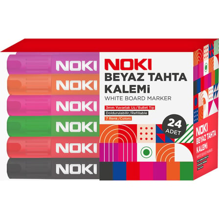 Farklı Renk Seçenekleri ile 24 Adet 3mm Tahta Kalemi