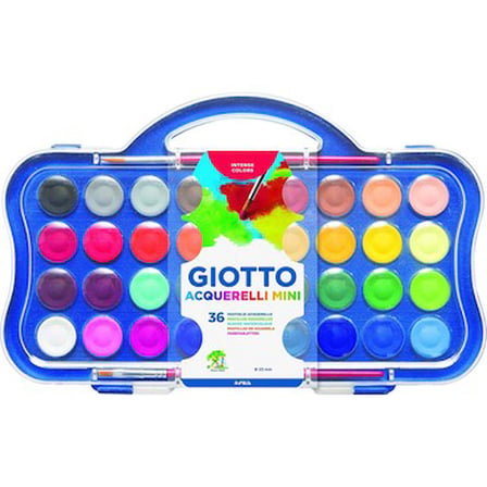 36 Renkli Sulu Boya, 23mm, Kullanışlı Plastik Kutu