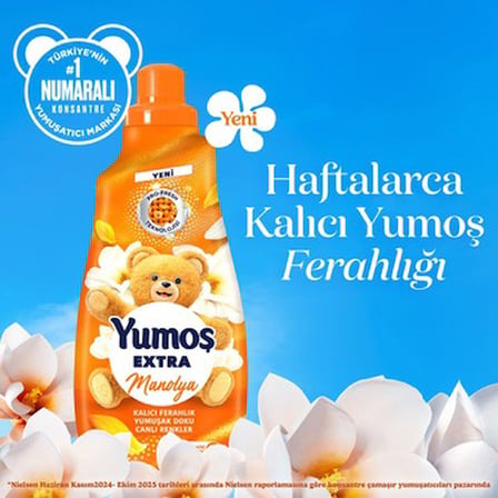 1440 ml Manolya Aromalı Extra Yumuşatıcı ile 60 Yıkama