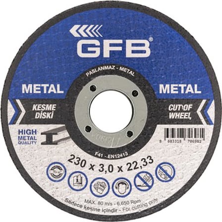Metal Kesici Taş 230x3.0x22.23, 5 Adet Set