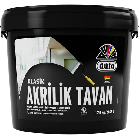 Beyaz Akrilik Tavan Boyası 17.5 Lt - Kolay Uygulama