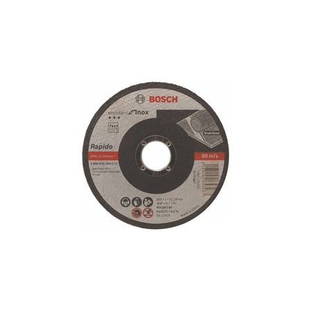 Bosch - Standard Seri Inox (Paslanmaz Çelik) İçin Düz Kesme Diski (Taş) – Rapido - Wa 60 T Bf, 115