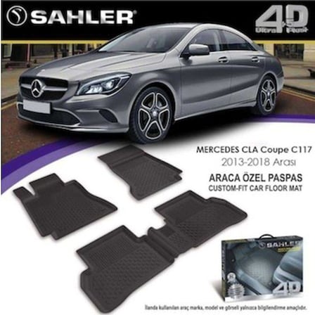 2013-2018 Mercedes CLA Coupe İçin 4.5D Premium Havuzlu Paspas - Uyumlu