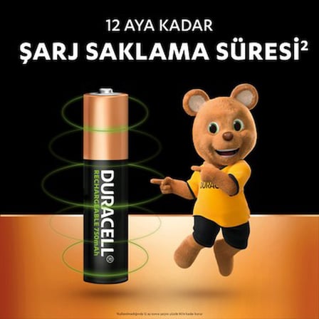750 Mah İ̇Nce Aaa Şarj Edilebilir Pil
