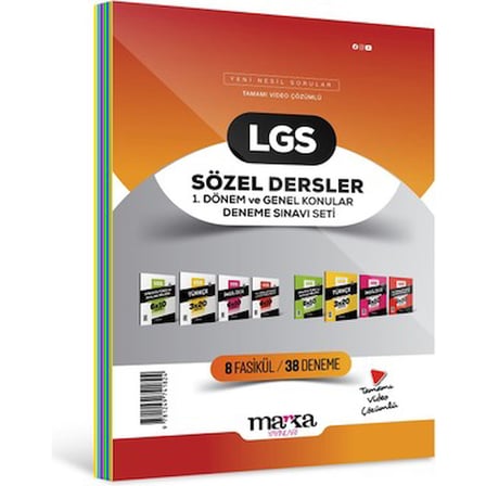 Marka Yayınları 2025 LGS Sözel Dersler 1. Dönem ve Genel Konular Deneme Sınavı Seti 8 Fasikül 38