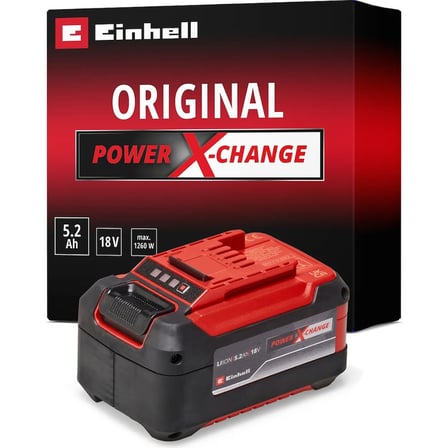 Orijinal Einhell 5.2 Ah Akü Power X-Change (Li-Ion Akü, 18 V, 5.2 Ah, Tüm Power X-Change cihazları