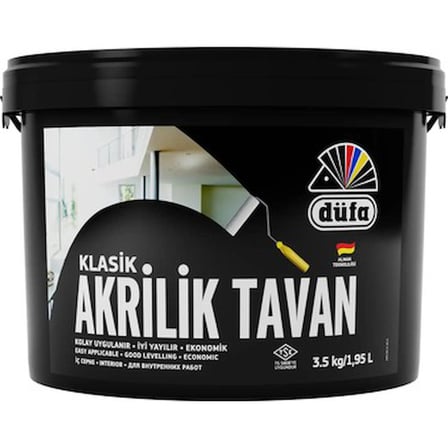 Beyaz tavan boyası, akrilik, 3,5 litre