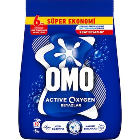 Beyaz Çamaşırlar İçin Aktif Oksijen İçeren Toz Deterjan 6 Kg