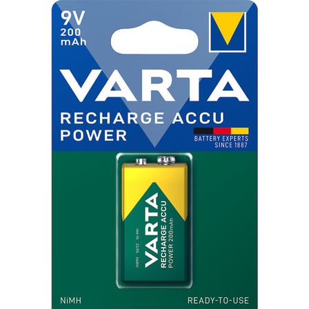 9V Şarj Edilebilir Pil, 200mAh Kapasiteli