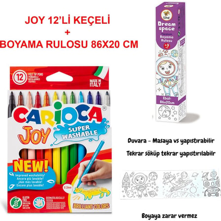Mini Uzay Boyama Seti 12'li, Renkli Kalemler ile Eğlenceli