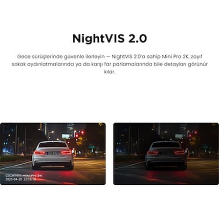 DDPAI Mini Pro 2K Araç İçi Kamera - 2K HD Çözünürlük ve Gece Görüşü