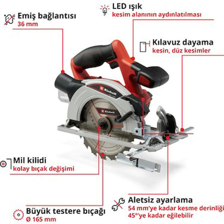 Akülü Daire Testere ile 165 mm Kesim ve Kolay Kullanım