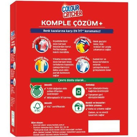10'lu X 3 Renk Koruyucu Mendil ile Çamaşır Koruma