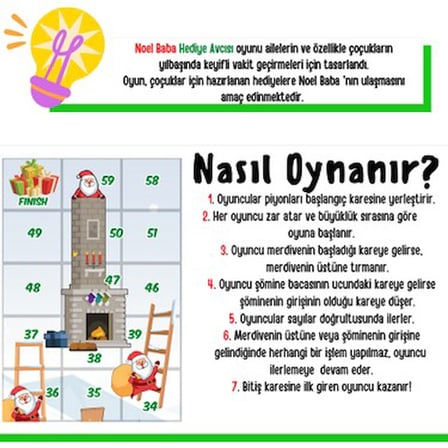 Noel Baba Konseptli Hediye Avcısı Eğlenceli Kutu Oyunu
