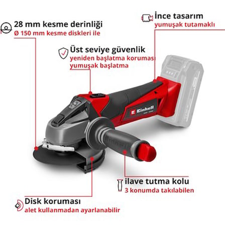 Akülü Avuç Taşlama Seti 18V, 115 mm Disk ile Kolay Taşlama İşlemleri