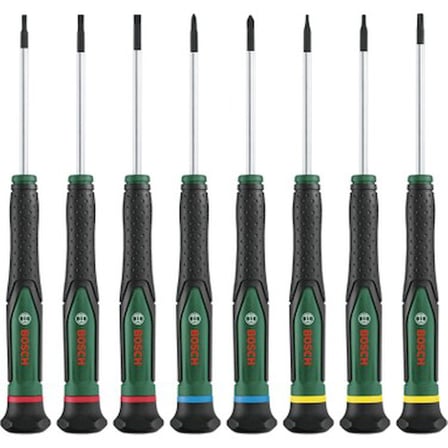 8 Parça Hassas Tornavida Seti Manyetik Uçlarla Ergonomik